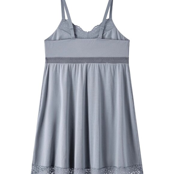 NEW 🎁 Soft Bliss Sleepwear Chemise by UNDERSTANCE  In Stone Blue size Medium - Picture 4 of 5